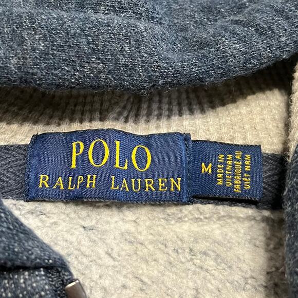 Polo Ralph Lauren Reverse Weave Ashy Navy Blue Full Zip Hoodie Medium - Picture 3 of 6